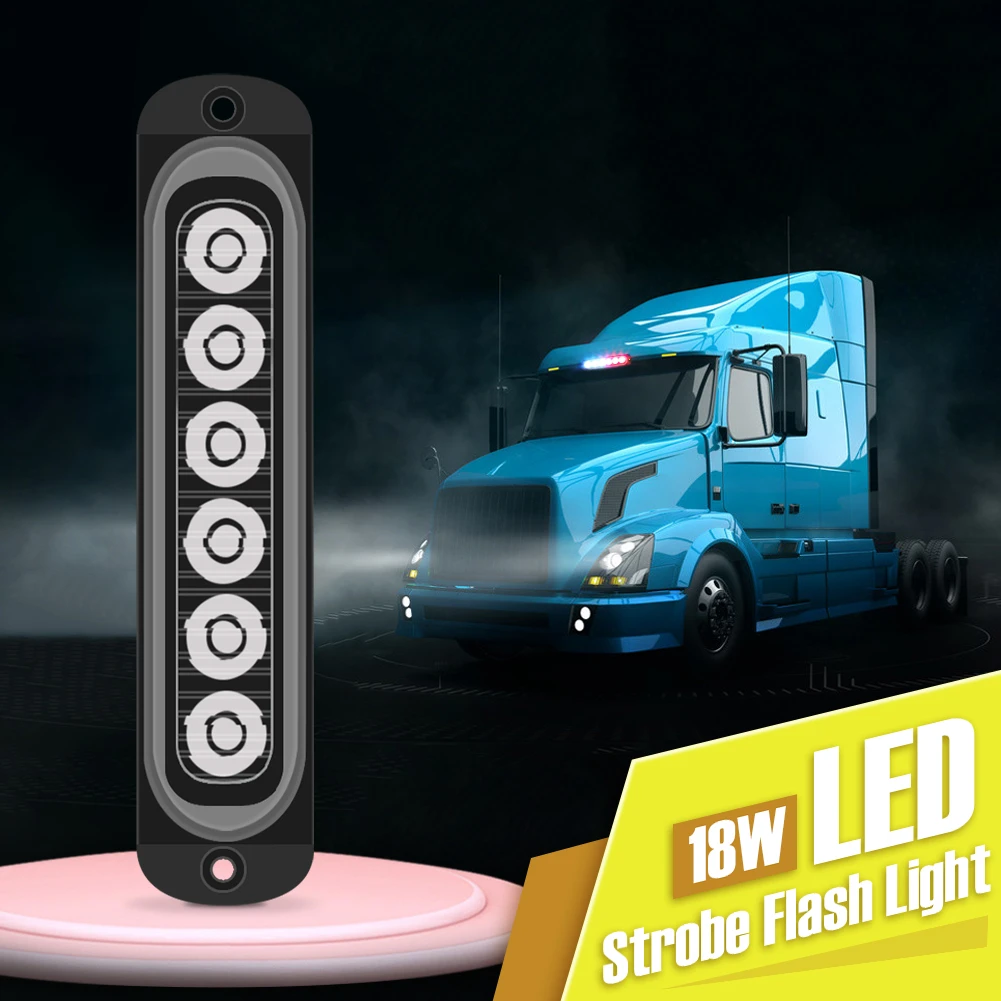 6 LED Car Truck Dash Strobe Flash Light Emergency Police Warning Red Blue 