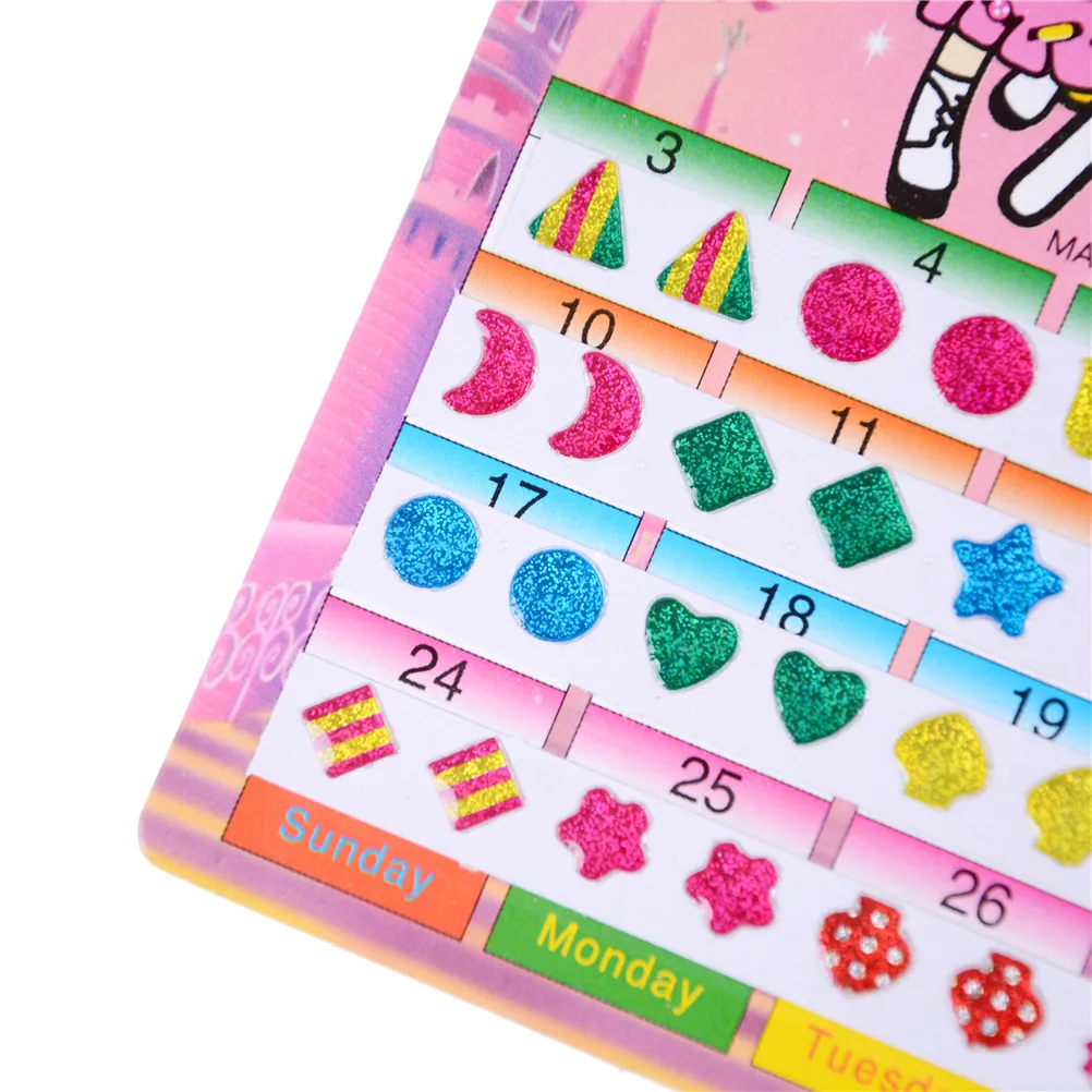 60Pcs Wonderful Children Boy Girl Stickers Earring Cartoon Reward Crystal  Stickers Ear Reward Stick Kindergarten Face Stickers