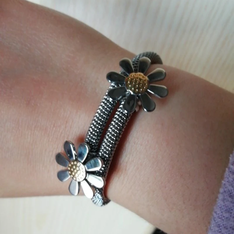 Fashion Jewelry Bracelets For Women Stainless Steel Elastic Flower Bracelets & Bangles Female gift bangle bracelet stainless steel bracelet
