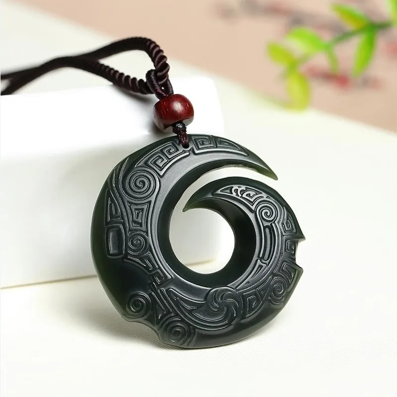 

Jade Pendant Natural Hetian Jade Hand Carved Jade Pendant Jewelry Lucky Peace Auspiciou Amulet Fine Jewelry Jade Pendant
