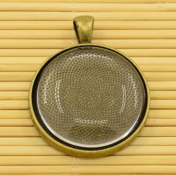 

10 Sets Antique Bronze Tibetan Style Pendant Cabochon Settings