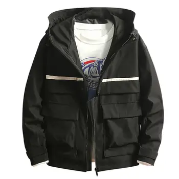 

Men's Autumn Winter Casual Fashion Patchwork Jacket Multiple Pockets Outwear Coat Daily Outdoors Polyester Match with Variety