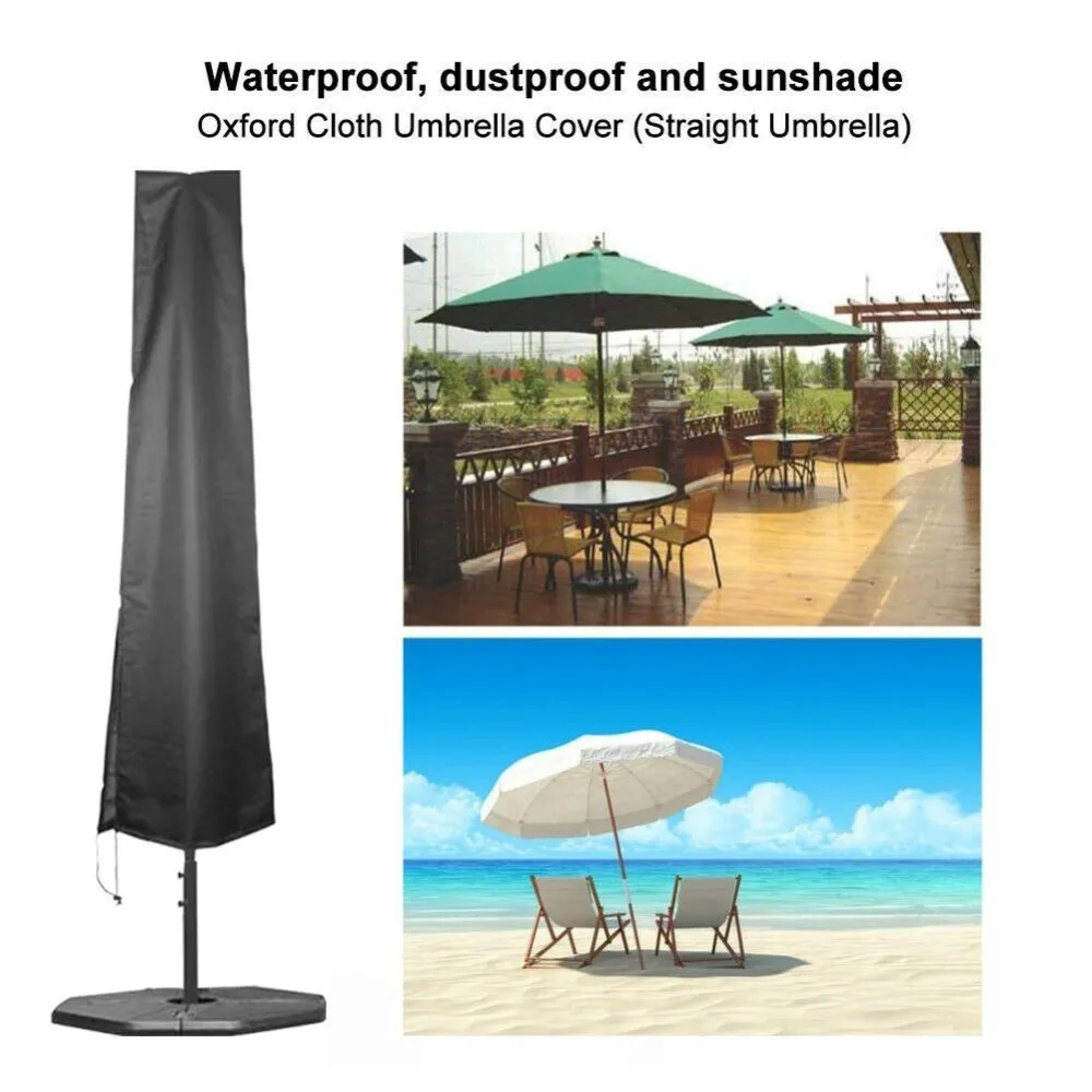 Садовый патио зонтик солнцезащитный зонтик крышка банан консольный водонепроницаемый чехол ПК большой размер черный Оксфорд 200*30*50 см