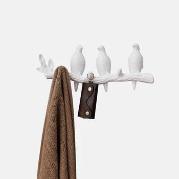 

Resin Bird key Bedroom kitchen Coat Clothes Towel Hooks Wall Decorations Home Accessories Room Hat Handbag Holder door hanger