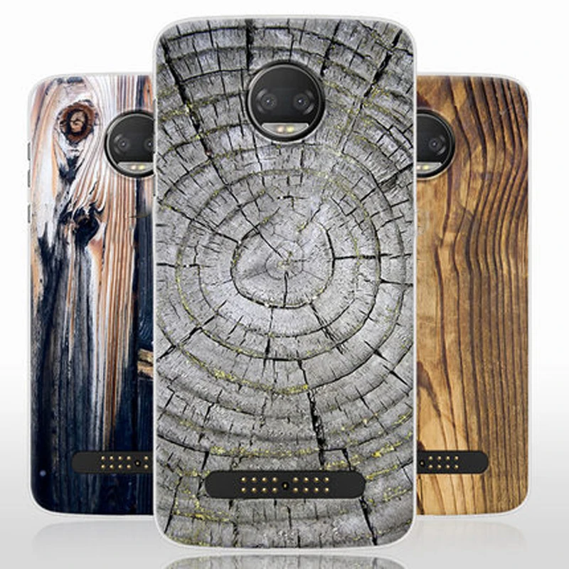 For MOTO Z2 Force case wood stone Silicone soft back cover Z2Force shell Z 2 phone cases coque | Мобильные телефоны и