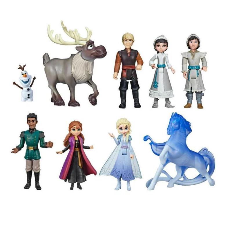 9pcs smaller no box Оригинальные игрушки disney Frozen2, Эльза, Анна, принцесса, кукла, Олаф Кристоф, Свен, фигурки, игрушки для девочек, подарок на день рождения, Рождество - Цвет: 9pcs smaller no box