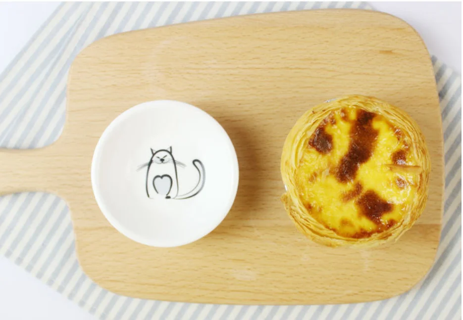 6pcs Round Bowl Cat Ceramic Vinegar Seasoning Butter Dish Mini Sauce Salt Snack Small Plate For Kitchen Gadget ceramic dinner