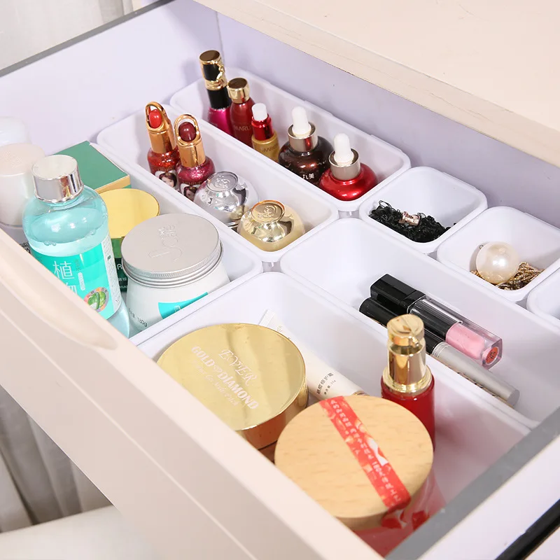  YiCleaner 8pcs/set Cosmetic Boxes Drawer Storage Boxes Organizers Desktop Container Plastic partiti