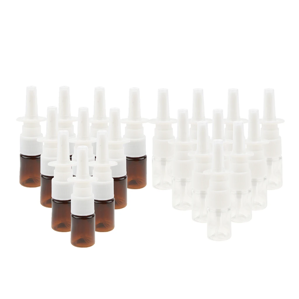 10 Pieces 5ml Mini Throat Nasal Spray Bottles Pumps Food Grade Plastic