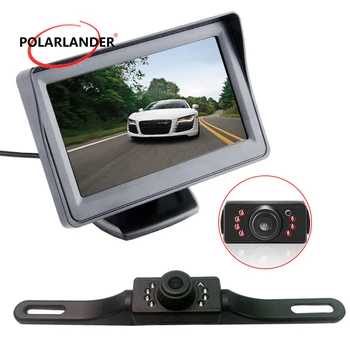 

hot sell 4.3 Inch In-Dash TFT-LCD color Car Monitor 2-channel Input + Night Vision 7 IR LED Backup Camera