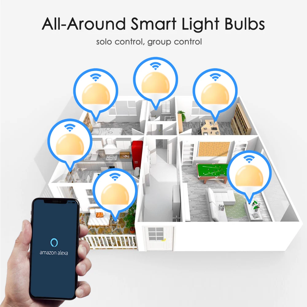  15W E27 LED Light Bulb Equal to 100W Incandescent Lamp WiFi Control Smart Home Light Bulb Compatibl - 4000112111265