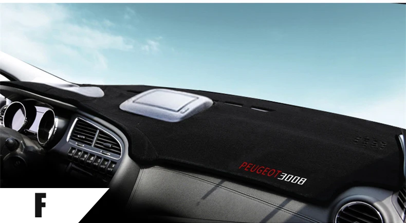Приборная панель автомобиля Избегайте светильник Pad Инструмент платформа Стол Крышка коврики ковры автомобильные аксессуары araba aksesuar для peugeot 3008 - Название цвета: F
