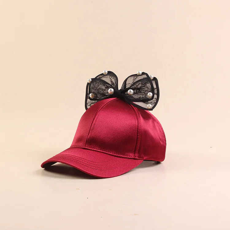 High Quality Fashion Women Baseball Cap with Lace Ears Lady Party Hat