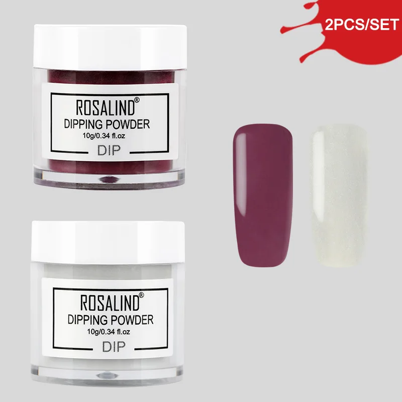 RP-2PCS-04 ROSALIND блестящий порошок, гель для ногтей, натуральный сухой хромовый пигмент для ногтей, Пылезащитная голографическая пудра, набор для гель-лака, маникюра - Цвет: RP-2PCS-04