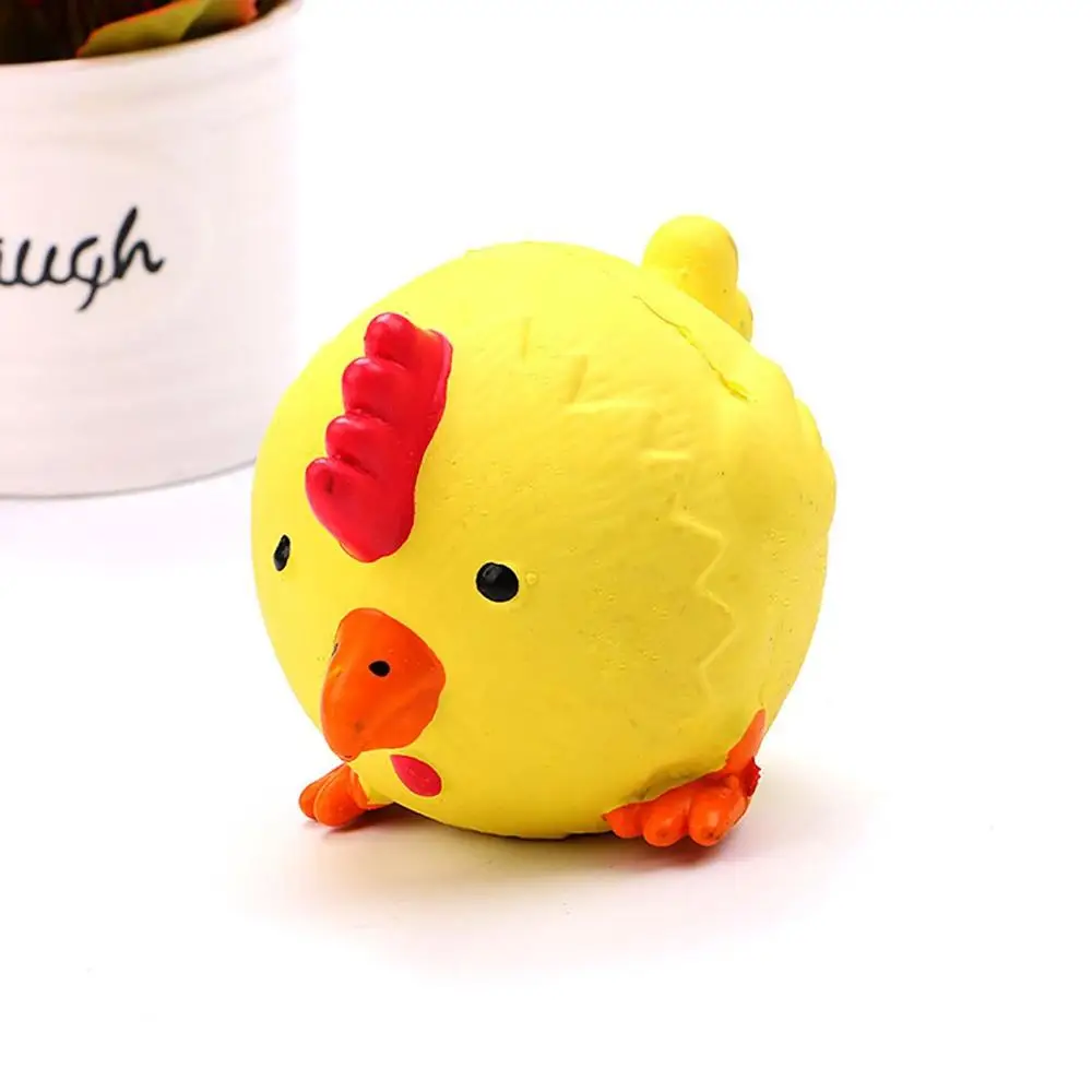 Игрушка для собак из натурального латекса звуковая игрушка зубов скучно сферические свинья куры, крупный рогатый скот - Цвет: Цвет: желтый