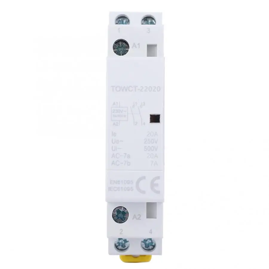 

Household AC Contactor Module 2P 20A 230/240V 2NO 35mm DIN Mounted Contactor for Remote Control