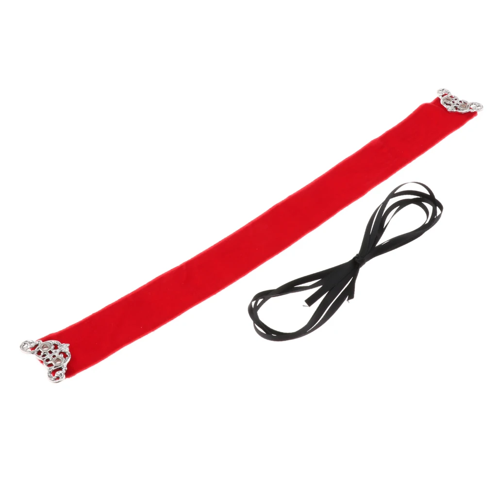 Wide Thick Punk Boho Summer Velvet Lace up Choker Necklaces Adjustable for Women Girls
