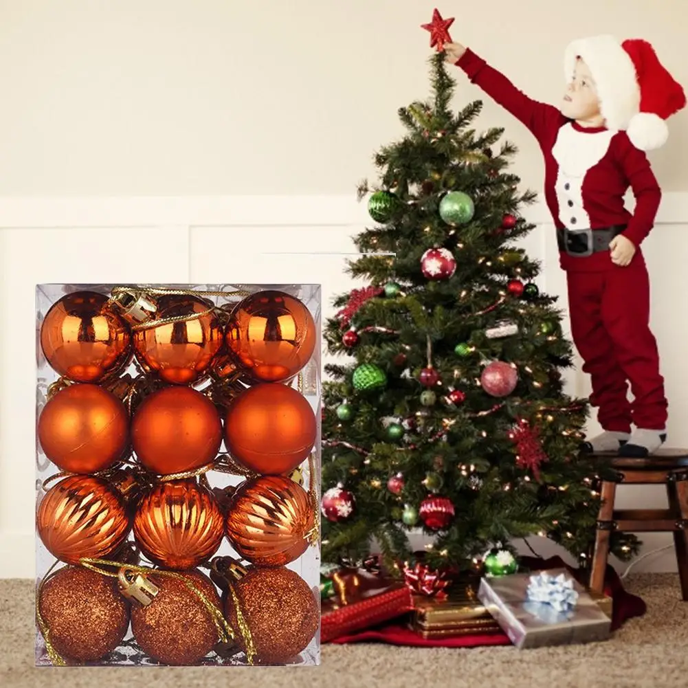 Christmas Tree Hanging Ball Plastic Painted Ball Party Supplies for Family Gathering Christmas Party Decoration