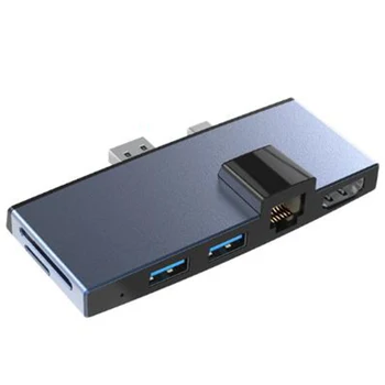 

USB3.0 Card Reader HUB 4K HDMI RJ45 100Mbps Ethernet Adapter SD/TF Micro-SD for Surface Pro 4/5/6