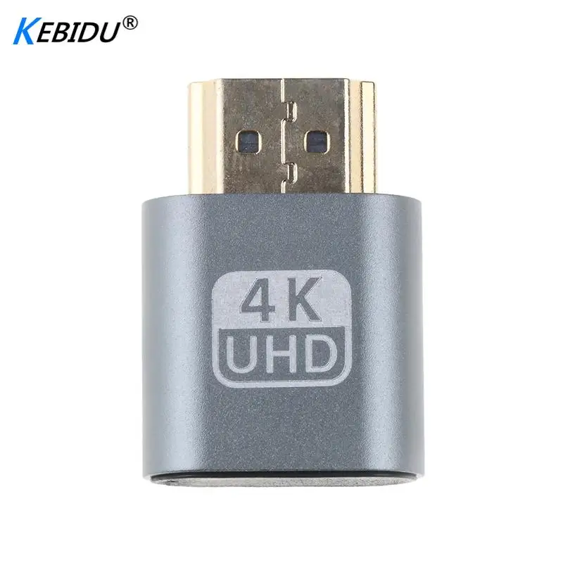 Kebidu 4K 60 Гц VGA Виртуальная вилка HDMI муляж адаптер 1 4 DDC EDID эмулятор отображения для