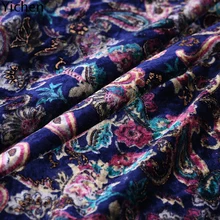 114 см* 50 см с принтом пейсли, бархатная подкладка из натурального шелка, шелковая одежда, платье, ткань из шелка тутового цвета, бархатная подкладка