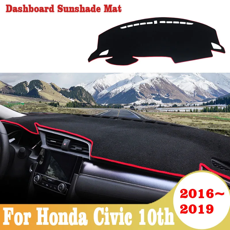 

Car Dashboard Avoid Light Pad Instrument Platform Desk Cover Mat Carpets Trim For Honda Civic 10th 2016 2017 - 2019 Accessories