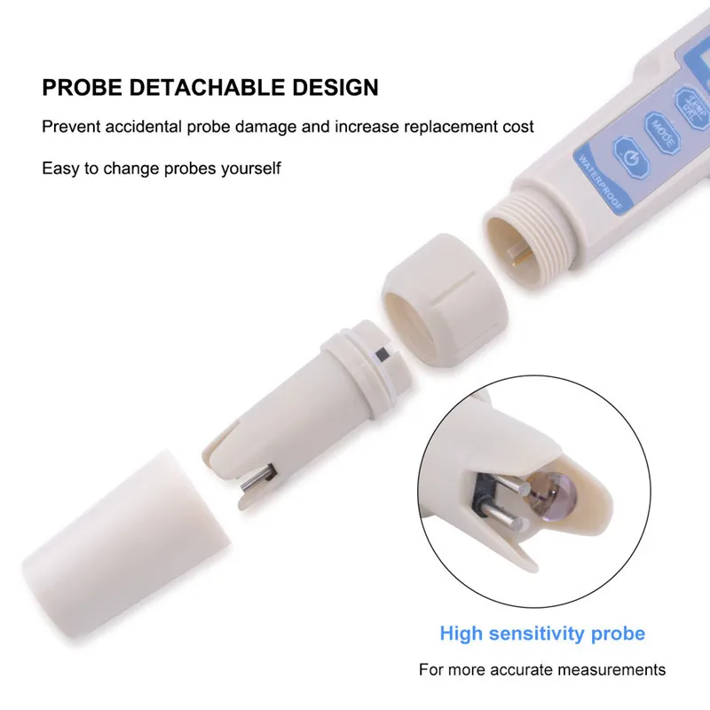 Water Tester PH Meter Water Quality Detector Conductivity Monitor Tester 4 in 1 TDS/PH/EC/Temperature Meter PH-3508 with Backlight Waterproof Digital Water Quality Monitor Tester 48% off