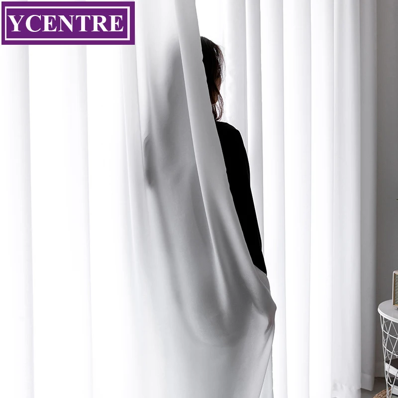 YCENTRE Weiß Chiffon Solide Sheer Vorhang für Wohnzimmer Schlafzimmer Fenster Voiles Tüll Cortinas Fühlen Sich Glatt und Weich, um die touch