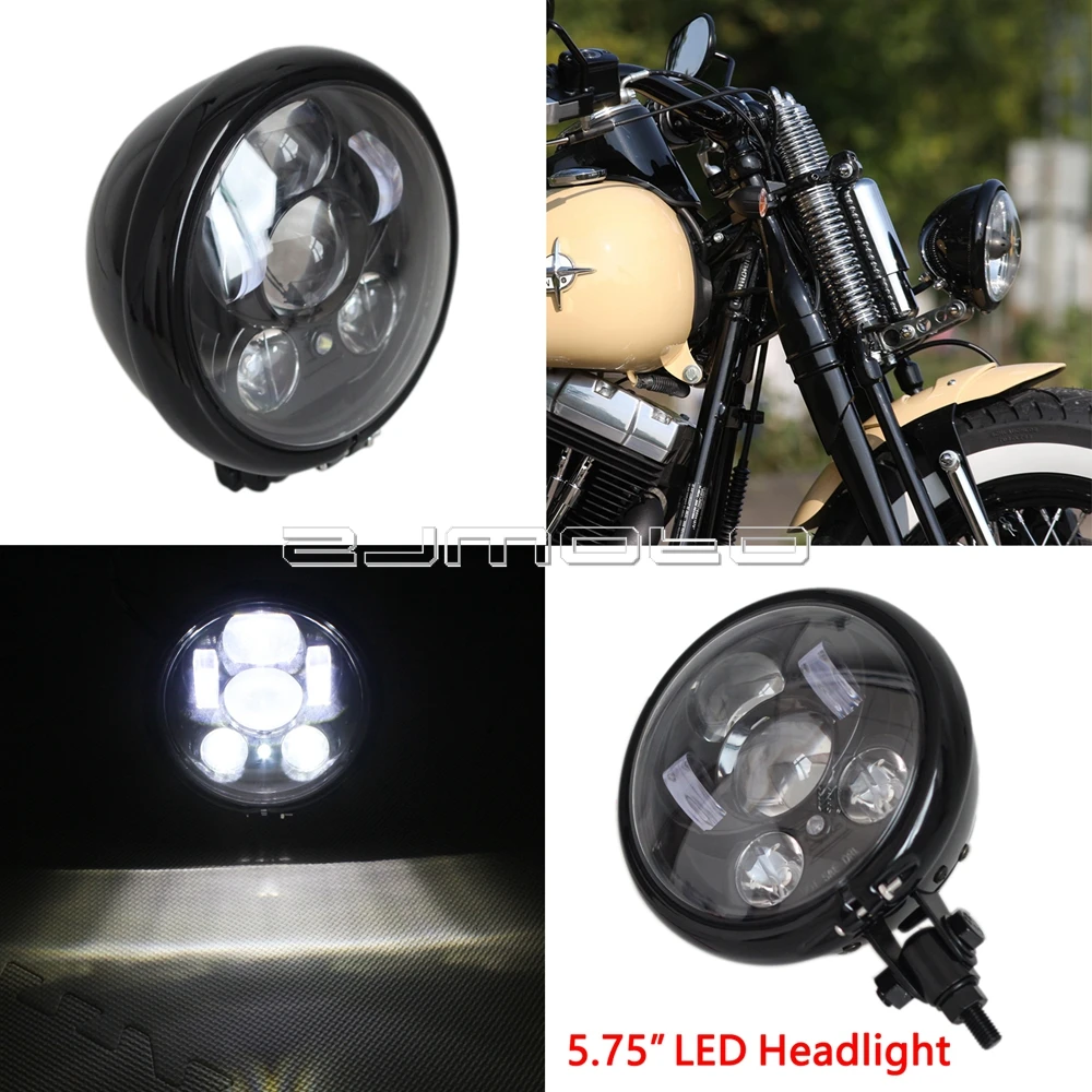 Cheap Price for  Motorcycle LED 5.75" Headlight For Harley Softail Sportster Dyna Street Bob Custom Bottom Mount Hea