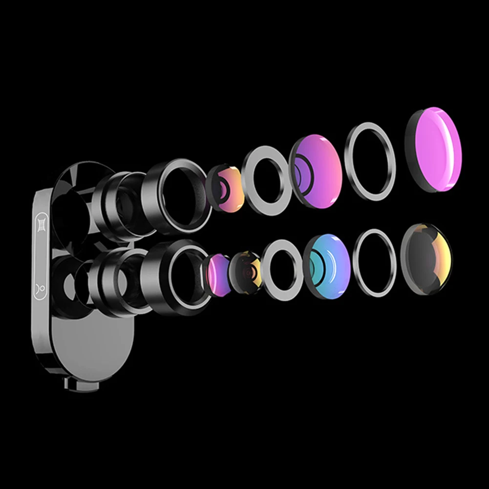 External 2in1 Accessories Camera Wide Angle Portable Macro Fashion Case Black Fisheye Telephoto Phone Lens Zoom For IPhone - Цвет: For X Xs 1