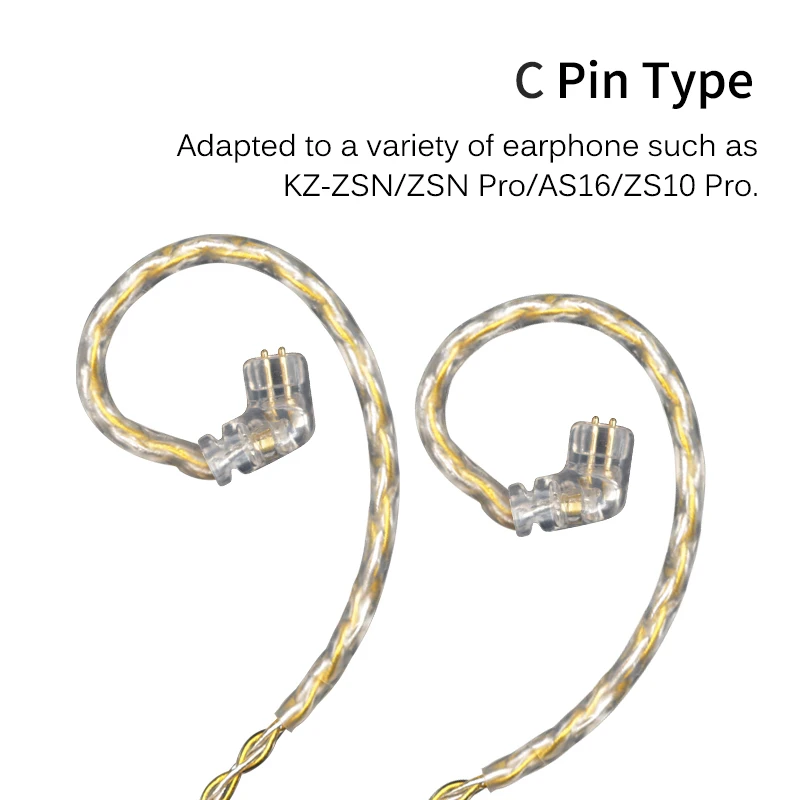 Наушники KZ Позолоченные посеребренные обновленный кабель для наушников ZSN ZS10 Pro AS10 AS06 ZST ES4 ZSN Pro BA10 AS16 ZST - Цвет: ZSN ZS10Pro ZSNPro