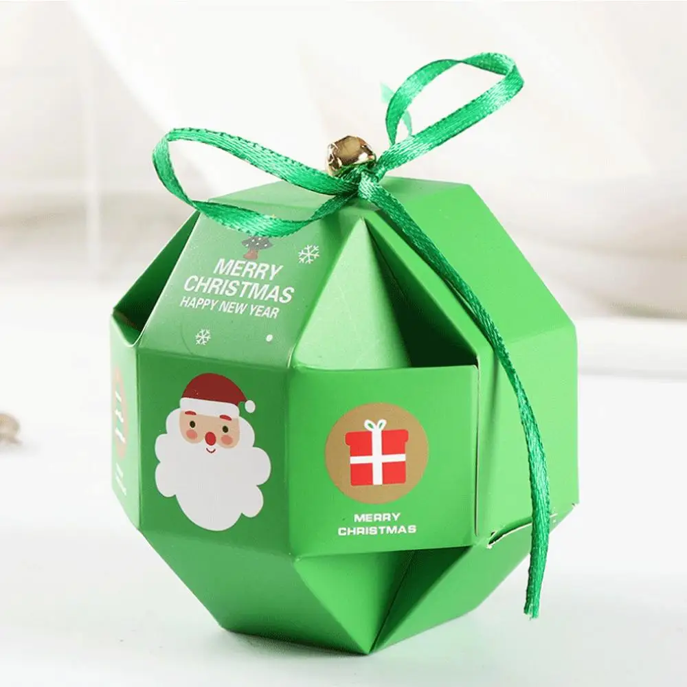 as pic 10PCS Christmas Tree Bell Party Paper Favour Gift Sweets Carrier Bags Boxes Christmas gift - Цвет: as pic