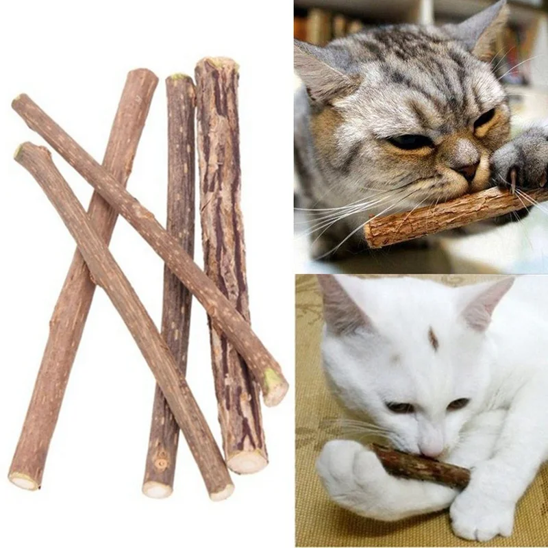 5pcs Natural Mutian Pet Snack Cat Chew Stick Treat Toy Catnip Molar Food Cat mint