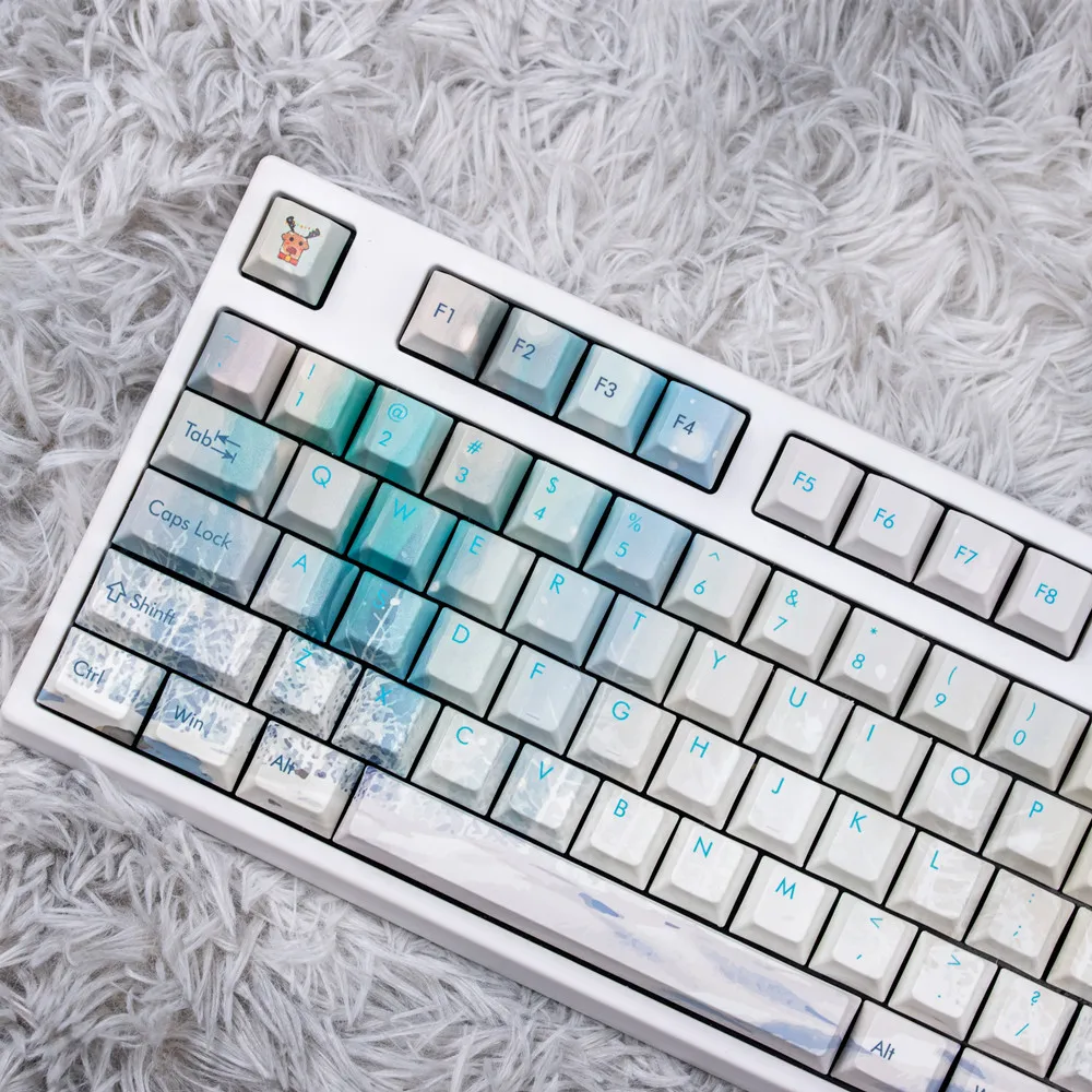 Механическая клавиатура колпачки для клавиш с зимним оленем PBT Cherry Mx Profile 1.75U 15U 1U