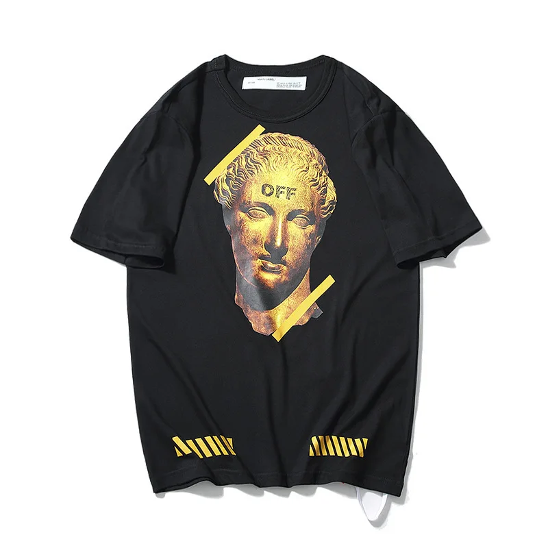 

19ss Street Popular Brand Star Celebrity Style off Ow3d Stereo Religious Blessed Virgin Mary Avatar Men And Women Crew Neck Shor