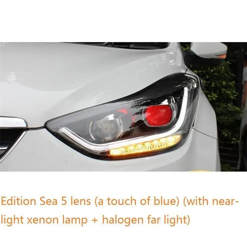 Luces Para авто аксессуары дневные ходовые Автомобильные светодиодные фары Задние Автомобильные фары в сборе 12 13 14 15 16 для hyundai Elantra - Цвет: MODEL F