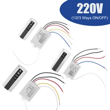 

1/2/3 Channel ON/OFF 220V Wireless Remote Control Switch Receiver Transmitter for Lamp Light Electrical Equipments Drop Ship