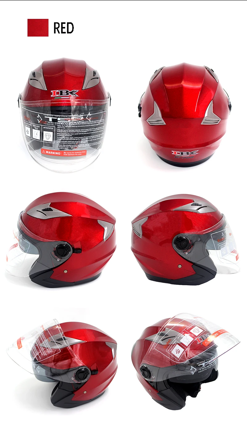 IBK мотоциклетные шлемы Электрический велосипед Скутер Casco шлем унисекс 3/4 лицо анти-УФ Открытый лицо двойной объектив четыре сезона шлем