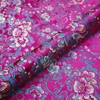 Brocade silk fabric flower cloth nylon fabrics for sewing material for dress textile 5