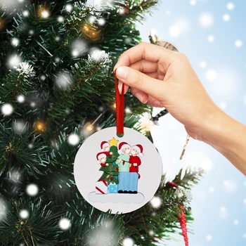 

Christmas Ornament Hanging Xmas Tree Doll Pendant Decorations For Home Party 2020 Round Lamp Series 2-6 Heads Christmas Pendant