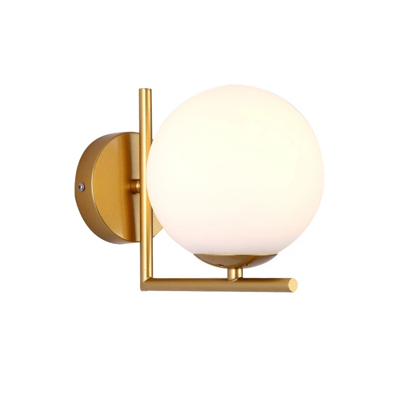 Современный светодиодный настенный светильник скандинавский стеклянный шар для спальни прикроватные настенные лампы в коридор зеркальная лампа для ванной украшения Кухонные светильники - Цвет абажура: A