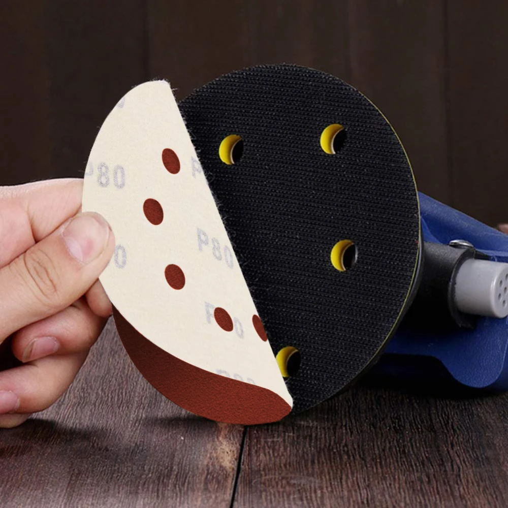 125pcs 8 Holes Sanding Discs 60 80 100 120 240 Mixed Grit Durable Orbital Sander 5 Inch Power Tools Efficient Grinding Pneumatic