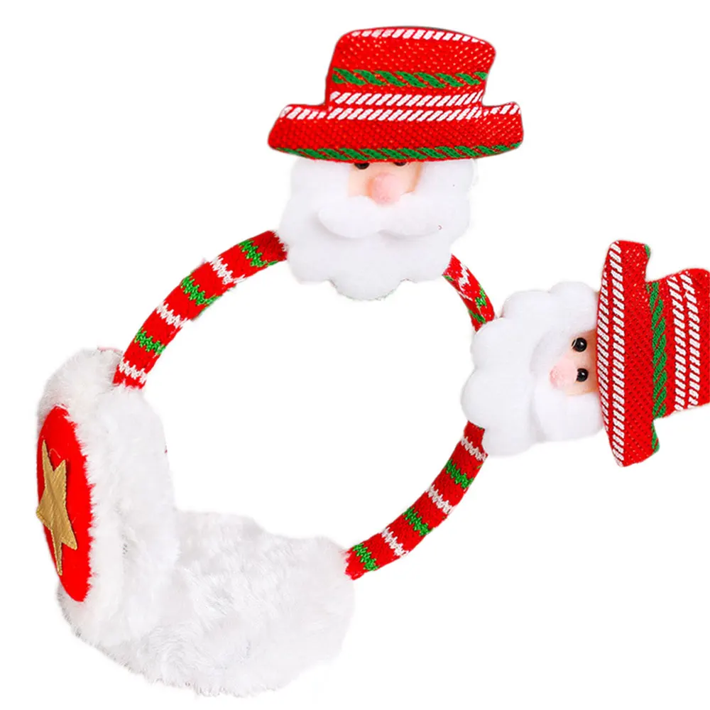 Winter Earmuffs Santa Claus Adults Christmas Gifts Keep Warm Comfort Supplies - Цвет: Флуоресцентный желтый