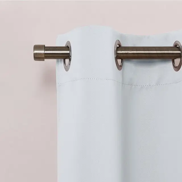 NICETOWN Blackout Tier Valance Curtain Thermal Insulated  Grommet Top Curtain Panel with Eyelets for Kitchen Half Window ,1Pair Grayish White