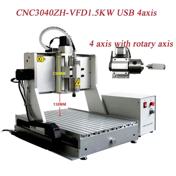 

3 axis 4 axis cnc milling machine 3040H 1500W spindle 3d wood router with USB port and free cutter CNC router engraving machine