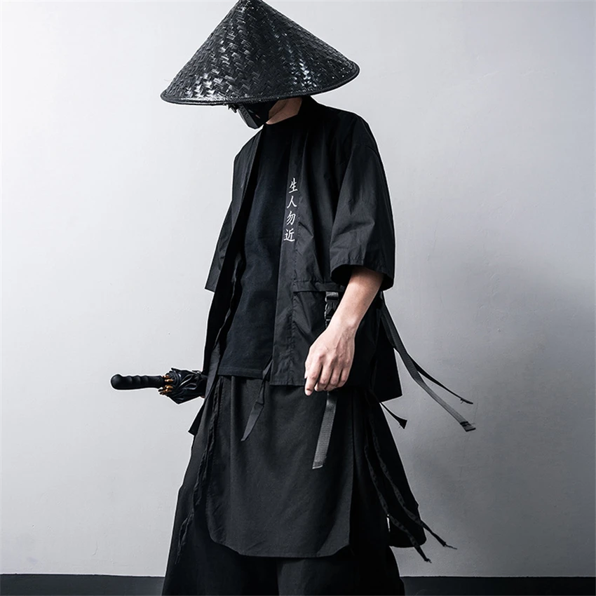 Japanese Traditional Kimono Cardigan Black Cotton Fashion Props Haori Samurai Cosplay Costumes Chinese Style Jacket Streetwear Asia Pacific Islands Clothing Aliexpress