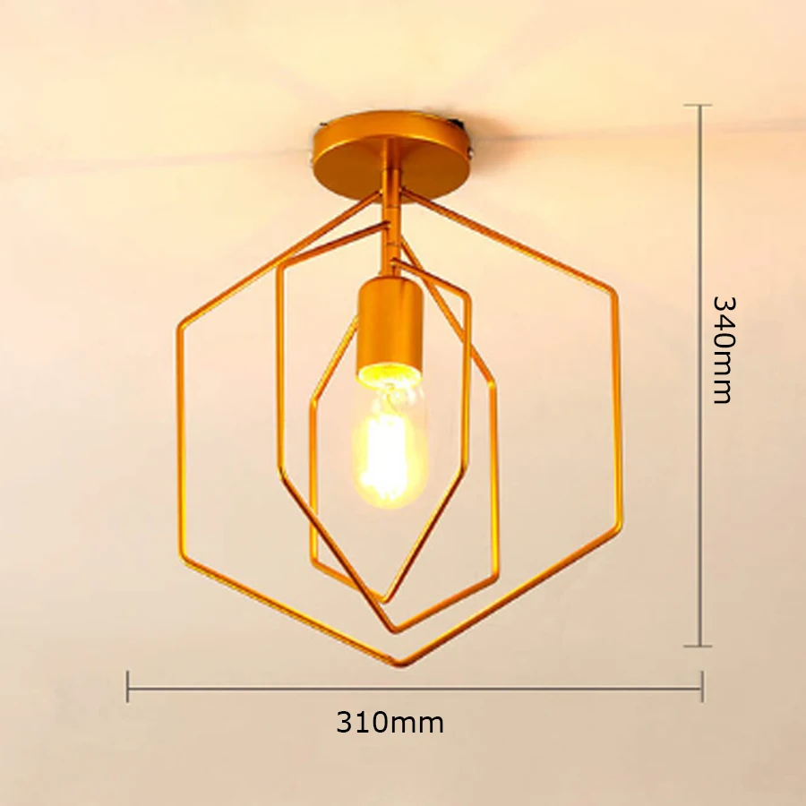 n lampshade Современные скандинавские черные кованые E27 светодиодные потолочные лампы для кухни, гостиной, спальни, кабинета, балкона, крыльца, ресторана, кафе-отеля - Цвет корпуса: n lampshade