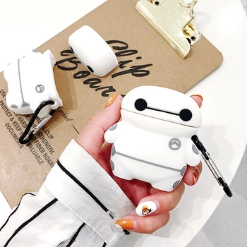 

Funda 3D Cartoon Big Hero 6 cute Baymax case for Air pods 1 2 Cover For Apple Wireless Bluetooth Headset Airpods Silicone Cases