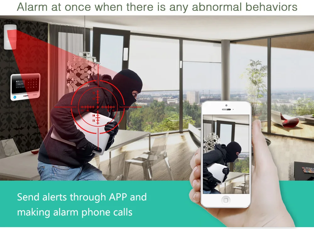 Fuers WiFi GSM GPRS SMS G90BPlus Беспроводная система охранной сигнализации для дома приложение Управление клавиатурой IP Камера pir сенсор сирена