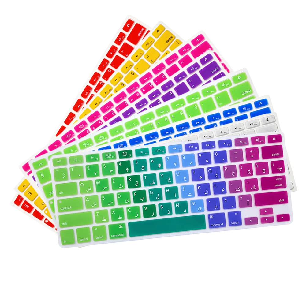 Dustproof New Silicone Colorful Notebook Laptop Keyboard Cover Protector Skin For Apple Macbook 2017 A1843 Special Arble Letters